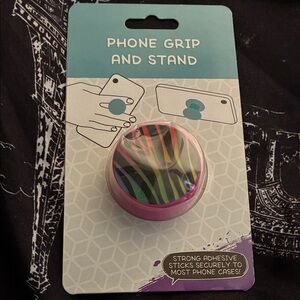 Vibrant Pink and Multicolor Phone Grip and Stand